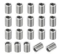 PATIKIL Thread Adapters Sleeve Reducing Nut, 20 Pcs M8x1.25 Male to M6x1 Female Repairing Insert Nut Screw Reducer Stainless Steel Fastener 10mm