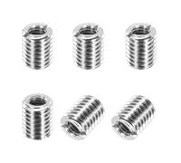 PATIKIL Thread Adapters Sleeve Reducing Nut, 6Pcs M10x1.5 Male to M6x1 Female Repairing Insert Nut Screw Reducer Conversion 303 Stainless Steel Fastener 10mm
