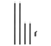 PATIKIL Threaded Extension Rod,4 Set 6" and 12" M10 x 1mm Fine Thread Lamp Pipe with Lamp Pipe Nipple,Sloped Ceiling Adapter for Pendant Light Island Lighting Chandelier Stems,Black