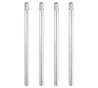 PATIKIL Threaded Extension Rod, 4 Sets 8" M10 x 1mm Fine Thread Lamp Pipe with Lamp Pipe Nipples for Pendant Light Island Lighting Chandeliers Stems, Silver Tone