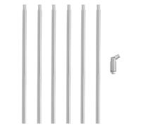 PATIKIL Threaded Extension Rod,6 Set 12" M10 x 1mm Fine Thread Lamp Pipe with Lamp Pipe Nipple,Sloped Ceiling Adapter for Pendant Light Island Lighting Chandelier Stems,Silver