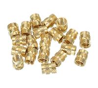 PATIKIL Threaded Inserts 1/4"-20x10x8mm, 20 Pcs Brass Heat Set Insert Female Threaded Inserts Knurled Nuts Embedment Nut for Plastic and 3D Printing Components, Gold