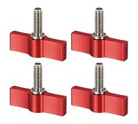 PATIKIL Threading Rotating Knob, 4Pcs T Type M6 17mm Adjustable Camera Thumb Screw, for Camera Mounting System, Red, Aluminum Alloy