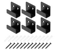 PATIKIL Tile Hanger Bracket 1.38x0.79x0.6, 6 Set U Wall Mounted Mirror Clips Fasteners Stainless Steel Metal Mirror Holder Kit L Size with Screws for Large Mirror Silver Tone