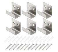 PATIKIL Tile Hanger Bracket 1.38x0.98x0.8, 6 Set U Wall Mounted Mirror Clips Fasteners Stainless Steel Metal Mirror Holder Kit XL Size with Screw for Large Mirror Silver Tone