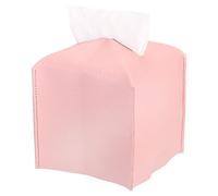 PATIKIL Tissue Box Cover 5"x5"x5", PU Leather Square Decorative Holder Dispenser for Bathroom Countertop Office Desk Car, Pink