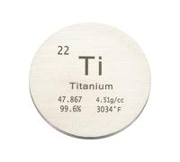 PATIKIL Titanium Disc, 1.2 Inch Ti Density Circle Sheets Plates High Density Element Cube Unique Metal Periodic Table for Collections Lab Experiment Chemistry Teacher Scientific