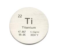 PATIKIL Titanium Disc, 1 Inch Ti Density Circle Sheets Plates High Density Element Cube Unique Metal Periodic Table for Collections Lab Experiment Chemistry Teacher Scientific