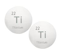PATIKIL Titanium Metal Density Circle Sheet Plates Ti 2x0.08" 2Pcs | 99.60% Pure Element Chemistry Periodic Table Design for Educational Teacher Scientific Element Collection Lab