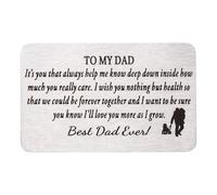 PATIKIL TO MY DAD Wallet Card Love Note, Engraved Wallet Inserts Metal Card for Him Men Husband Birthday Christmas Anniversary, Silver