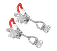PATIKIL Toggle Latch Clamp 4002 Style, 2 Pcs Stainless Steel Adjustable Toggle Clamps Quick Release Smoker Pull Hasp Latches with Lock Hole 396Lbs Bearing for Box Lid Jig, Silver