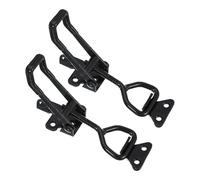 PATIKIL Toggle Latch Clamp 4003 Style, 2 Pcs Carbon Steel Adjustable Toggle Clamps Quick Release Smoker Pull Hasp Latches with Lock Hole 661Lbs Bearing for Box Lid Jig, Black