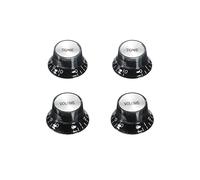 PATIKIL Top Hat Guitar Bell Knobs 6mm/0.24" ID 2 Volume 2 Tone Speed Control Knobs for ST/SQ Electric Guitar Replacement Plastic Aluminum Black 2Set