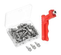 PATIKIL Track Spikes,50 Pack Steel High Jump Spikes Replacement Track and Field Running Spikes Cleats with Spike Wrench for Plastic Track Short Running Jumping Sprint Sports, Silver