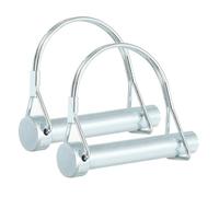 PATIKIL Trailer Coupler Pin 1/2x2-3/4x2.36"(D*L*IW), 2 Pcs Wire Lock Pin Safety Shaft Locking Pin Round Pto Pins for Farm Trailers Lawn Hitches Garden Tractor Kayak Boat (12x70x60mm)