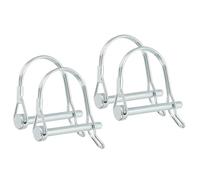 PATIKIL Trailer Coupler Pin 1/4"x2-3/16", 8 Pcs Wire Lock D Shape Safety Shaft Locking Round Pto Pins for Farm Trailers Lawn Hitches Garden Tractor Kayak Boat, Silver (6x55mm)