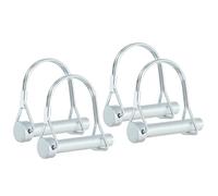 PATIKIL Trailer Coupler Pin 2/5x2x1.61"(D*L*IW), 4 Pcs Wire Lock Pin Safety Shaft Locking Pin Round Pto Pins for Farm Trailers Lawn Hitches Garden Tractor Kayak Boat (10x50x41mm)