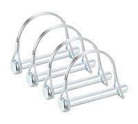 PATIKIL Trailer Coupler Pin 23/64x2-3/4", 4 Pcs Wire Lock Pin Safety Shaft Locking Pin Round Pto Pins for Farm Trailers Lawn Hitches Garden Tractor Kayak Boat (9.2 x 70 mm)