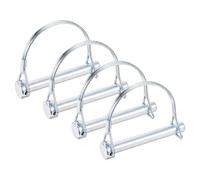 PATIKIL Trailer Coupler Pin 3/8x2-5/6", 4 Pcs Wire Lock Pin Safety Shaft Locking Pin Round Pto Pins for Farm Trailers Lawn Hitches Garden Tractor Kayak Boat (9.5 x 72 mm)
