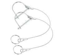 PATIKIL Trailer Coupler Pins 4.5mm x 50mm 2 Pcs | D Shape Shaft Locking Pin with Ear Extended Cord,Quick Release Ring Round Arch Wire Retainer for Farm Trailers Hitches