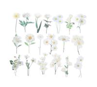 PATIKIL Transparent White Daisies Flower Vinyl Stickers, 40 Sheet Waterproof PET Flowers Decals Floral Stickers for Scrapbook Journaling Crafts DIY Water Bottles, White