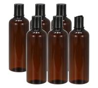PATIKIL Travel Bottles with Disc Cap, 6 Pcs 3.4 Oz(100ml) Leak Proof Refillable Empty Dispenser Container Squeeze Bottle for Shampoo Toiletries Lotion Cream, Brown