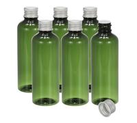 PATIKIL Travel Bottles with Screw Cap, 6 Pcs 3.4Oz(100ml) Leak Proof Refillable Empty Dispenser Container Squeeze Bottle with Aluminum Screw Lid for Shampoo Toiletries Lotion Cream, Green
