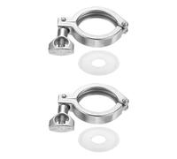 PATIKIL Tri Sanitary Clamp Single Pin, 2Set Heavy Duty 304 Stainless Steel Clamp Sanitary Fittings with Wing Nut Silicone Gasket for Ferrule TC Tube OD 1.2" Flange Size 50.5mm, Silver