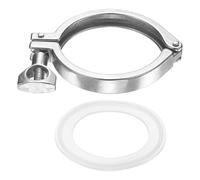 PATIKIL Tri Sanitary Clamp Single Pin, Heavy Duty 304 Stainless Steel Clamp Sanitary Fittings with Wing Nut Silicone Gasket for Ferrule TC Tube OD 2.5", Silver