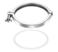 PATIKIL Tri Sanitary Clamp Single Pin, Heavy Duty 304 Stainless Steel Clamp Sanitary Fittings with Wing Nut Silicone Gasket for Ferrule TC Tube OD 5" Flange Size 145mm, Silver
