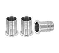 PATIKIL Tri Sanitary Clamps Hose Barbed Adapter 1-1/2" Tube 50.5mm 3Pcs | Hose Barb Fitting, Ferrule, 304 Stainless Steel Pipe, for Brewery Winery Food Processing