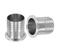 PATIKIL Tri Sanitary Clamps Hose Barbed Adapter 2" Tube 64mm 2Pcs | Hose Barb Fitting, Ferrule, 304 Stainless Steel Pipe, for Brewery Winery Food Processing