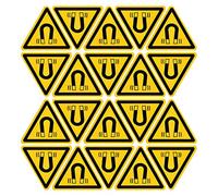 PATIKIL Triangle Beware of the Magnetic Field Warning Sign Self Adhesive Yellow with Black Words 40mm/1.56inch for Machine, Instrument and Equipment Surface Pack of 20