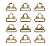 PATIKIL Triangle Buckle Adjuster, 12 Pcs 1.5 Inch Zinc Alloy Triangle D Rings with Bar Swivel Clip for Tag Clip Bag Straps Webbing Sewing, Bronze Tone