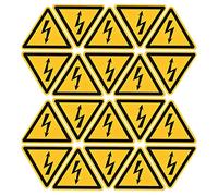 PATIKIL Triangle Electrical Shock Risk Warning Sign Self Adhesive Yellow with Black Words 15mm/0.59inch for Machine, Instrument and Equipment Surface Pack of 20