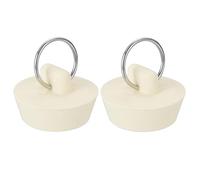 PATIKIL Tub Drain Stopper, 2Pcs for 1-1/8" to 1-1/4" Rubber Bath Tub Drain Sink Stopper with Pull Ring for Kitchen Sink Bathroom Laundry, White