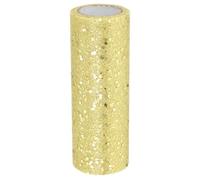 PATIKIL Tulle Fabric Rolls, 6 Inch by 10 Yards Fabric Spool Tulle Sparkling Ribbon Netting Sequin for DIY Tutu Skirts Crafts Wedding Party Decorations, Light Yellow
