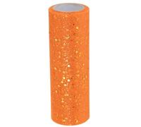 PATIKIL Tulle Fabric Rolls, 6 Inch by 10 Yards Fabric Spool Tulle Sparkling Ribbon Netting Sequin for DIY Tutu Skirts Crafts Wedding Party Decorations, Orange
