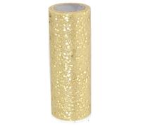 PATIKIL Tulle Fabric Rolls, 6 Inch by 10 Yards Fabric Spool Tulle Sparkling Ribbon Netting Sequin for DIY Tutu Skirts Crafts Wedding Party Decorations, Champagne Gold