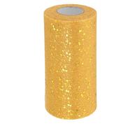 PATIKIL Tulle Fabric Rolls, 6 Inch by 50 Yards Fabric Spool Tulle Sparkling Ribbon Netting Sequin for DIY Tutu Skirts Crafts Wedding Party Decorations, Gold