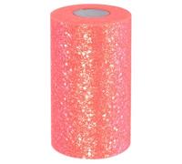 PATIKIL Tulle Fabric Rolls, 6 Inch by 50 Yards Fabric Spool Tulle Sparkling Ribbon Netting Sequin for DIY Tutu Skirts Crafts Wedding Party Decorations, Orange-red