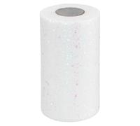 PATIKIL Tulle Fabric Rolls, 6 Inch by 50 Yards Fabric Spool Tulle Sparkling Ribbon Netting Sequin for DIY Tutu Skirts Crafts Wedding Party Decorations, Cream White