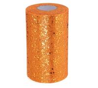 PATIKIL Tulle Fabric Rolls, 6 Inch by 50 Yards Fabric Spool Tulle Sparkling Ribbon Netting Sequin for DIY Tutu Skirts Crafts Wedding Party Decorations, Orange