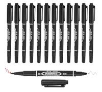 PATIKIL Twin Tip Permanent Marker, 12Pcs Dual Tip Permanent Makers with Fine and Ultra Fine Point for Signature and Marking, Black