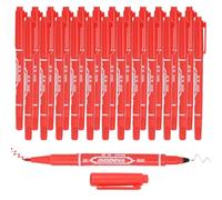 PATIKIL Twin Tip Permanent Marker, 24Pcs Dual Tip Permanent Makers with Fine and Ultra Fine Point for Signature and Marking, Red