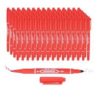 PATIKIL Twin Tip Permanent Marker, 60Pcs Dual Tip Permanent Makers with Fine and Ultra Fine Point for Signature and Marking, Red
