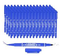 PATIKIL Twin Tip Permanent Marker, 60Pcs Dual Tip Permanent Makers with Fine and Ultra Fine Point for Signature and Marking, Blue