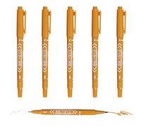 PATIKIL Twin Tip Permanent Markers, 6 Pack Beige Fine and Ultra Fine Point Colored Makers Quick Drying Coloring Pen for Writing Drawing on Wood Plastic Metal Glass Stone