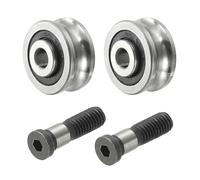 PATIKIL U Groove Bearing, 2 Pack 6x24x11mm SG20 Deep U Groove Guide Pulley Double Sealed Chrome Steel Ball Bearings with M6x23 Screws for Rail Track Liner Motion System