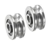 PATIKIL U Groove Bearing, 2 Pack 8x30x14mm SG25 Deep U Groove Guide Pulley Double Sealed Chrome Steel Ball Bearings for Rail Track Liner Motion System
